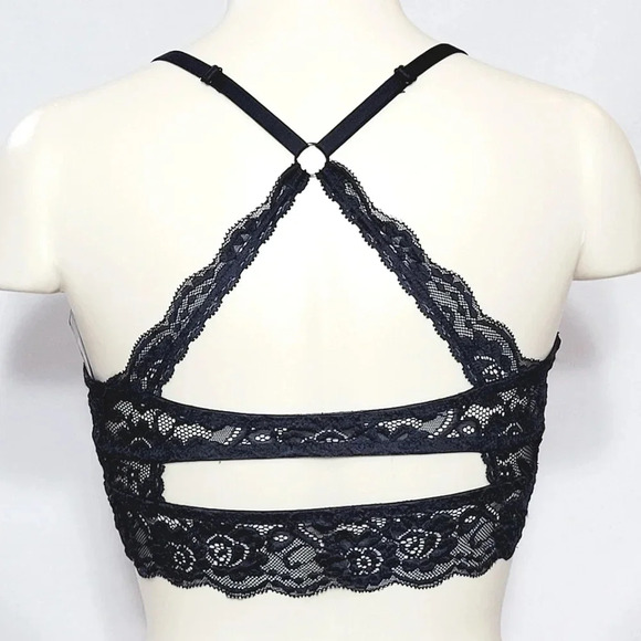 SMALL Xhilaration Wire Free Racerback Sheer Lace Bralette Black NWT‎ - Picture 3 of 3